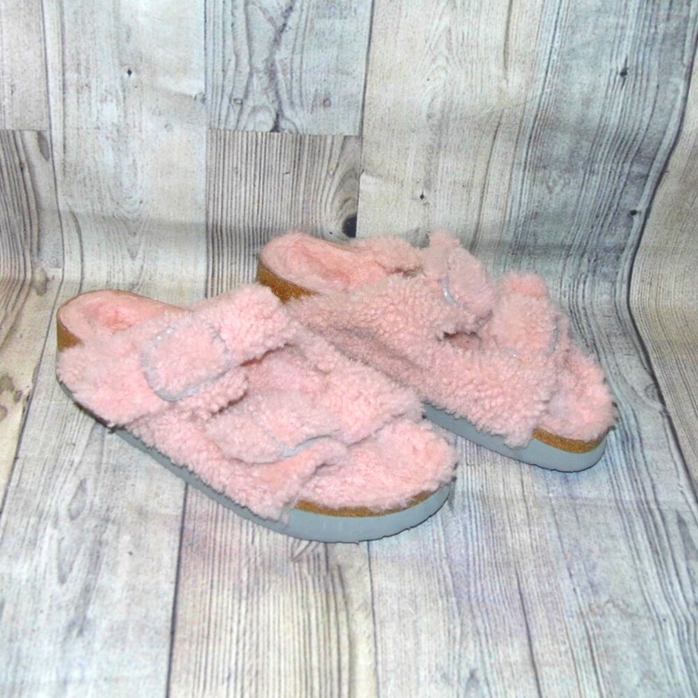 BIRKENSTOCK Papilio Arizona Big Buckle Shearling Crystal Rose Womens Size 10